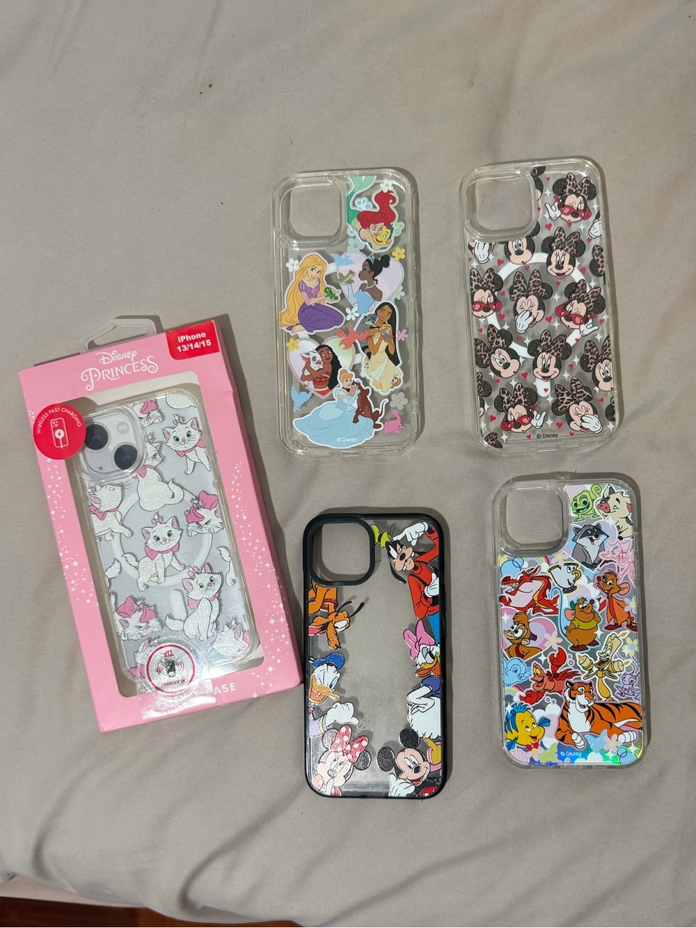 Disney iPhone 13/14/15 cases x5 - all never used!